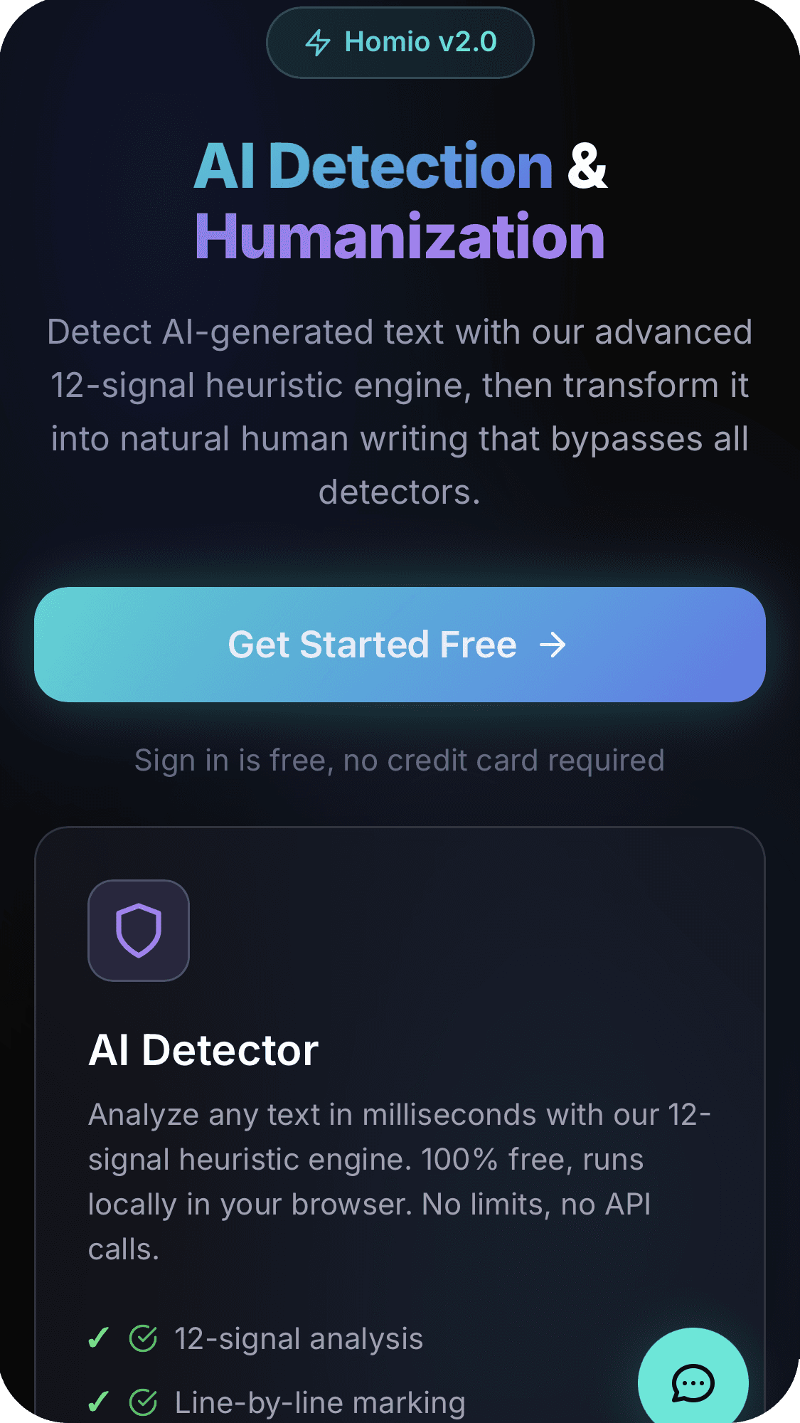 HOMIO - AI Text Humanizer & Detector