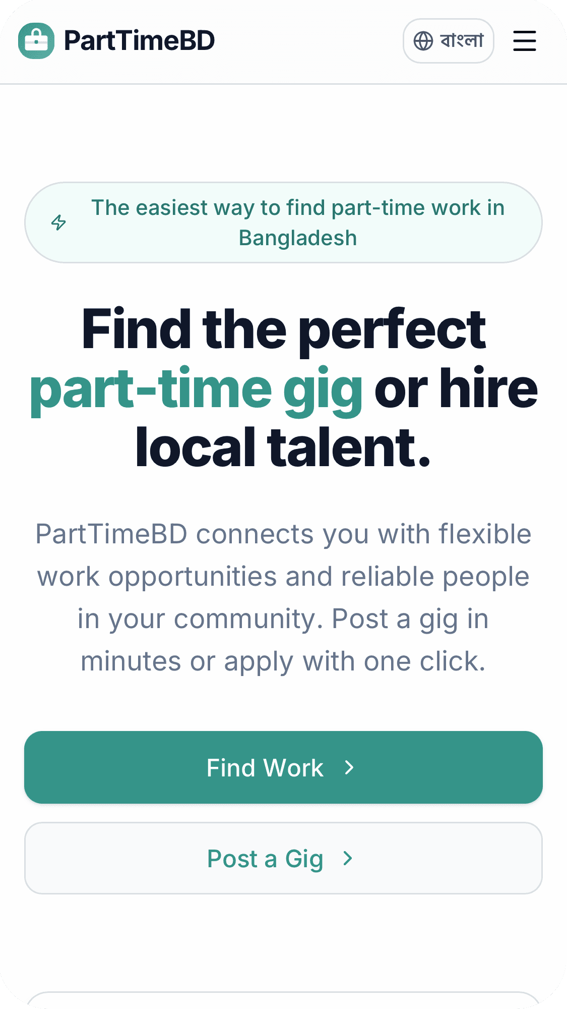 PartTimeBD — Part-Time & Gig Work Marketplace for Bangladesh